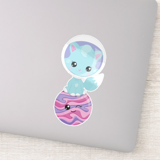 Adesivo Gato Espacial, Gato Bonito, Astronauta, Cosmonauta (Detalhe)
