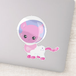 Adesivo Gato Espacial, Gato Bonito, Cosmonauta, Astronauta