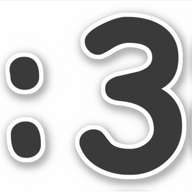 Adesivo Gato Face Emoticon: 3 (Frente)