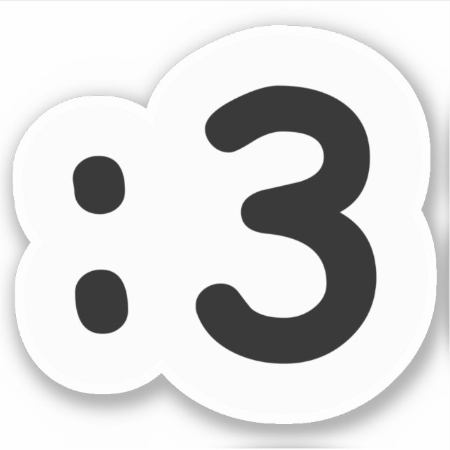 Adesivo Gato Face Emoticon: 3 Sticker (Frente)