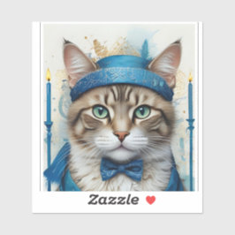 Adesivo Gato festivo no hanukkah brincalhão Disguise
