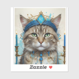 Adesivo Gato festivo no hanukkah brincalhão Disguise