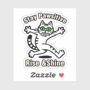 Adesivo Gato Fique Positivo