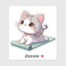 Gato Gato de Ioga Chibi