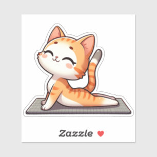 Adesivo Gato Gato de Ioga Chibi