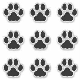 Adesivo Gato Grande Imprime Pata Negra Traços de Animais N