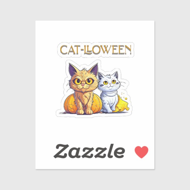 Adesivo Gato Halloween  (Folha)