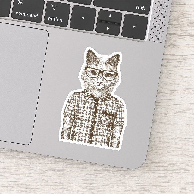 Adesivo Gato hipster (Detalhe)