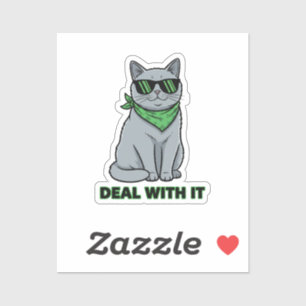 Adesivo Gato Irlandês Legal Com Óculos de Sol Swag St Patr