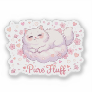 Adesivo Gato Kawaii Fofo Puro Algodão