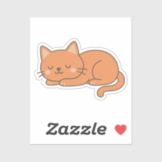 Adesivo Gato Laranja Gengibre – Adorável Desenho Animado A