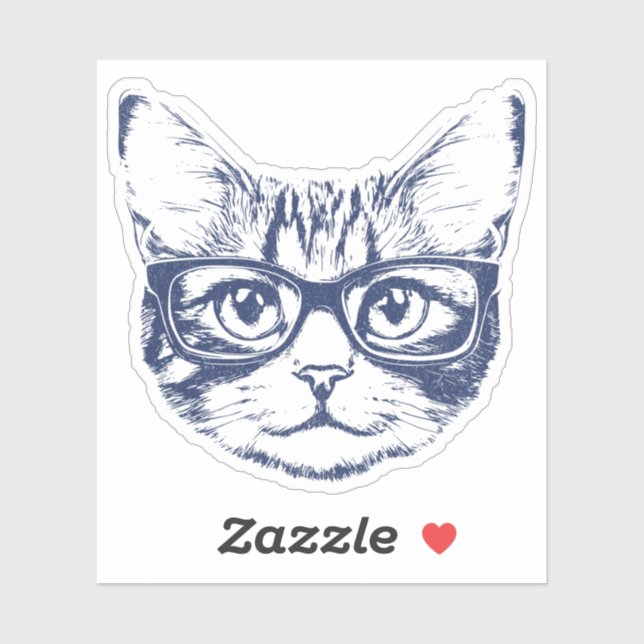 Adesivo Gato legal com Óculos (Folha)