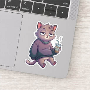 Adesivo Gato Mentalmente Offline