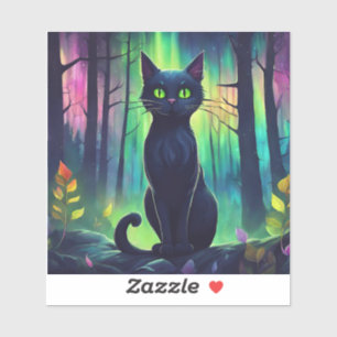 Adesivo Gato Místico das Luzes do Norte