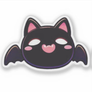 Adesivo Gato Morcego Preto - Kitten Voadora Kawaii