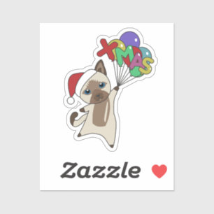 Adesivo Gato Natal Neve Inverno Animais Vedantes