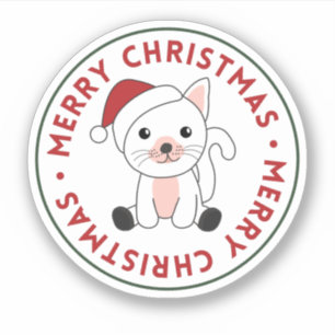 Adesivo Gato Natal Neve Inverno Animais Vedantes