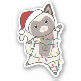 Adesivo Gato Natal Neve Inverno Animais Vedantes