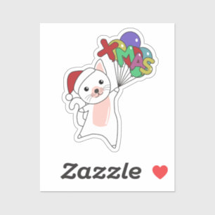 Adesivo Gato Natal Neve Inverno Animais Vedantes