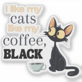 Adesivo Gato Negro e Café