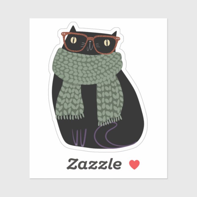 Adesivo Gato Negro Fall Season Halloween Spooky Cute (Folha)