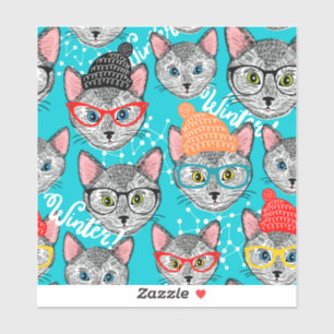 Adesivo Gato no chapéu