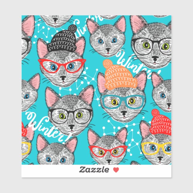 Adesivo Gato no chapéu (Folha)