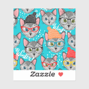 Adesivo Gato no chapéu