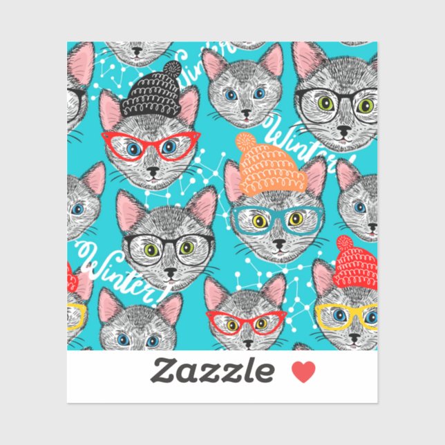 Adesivo Gato no chapéu (Folha)