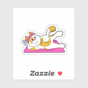 Adesivo Gato no Yoga Esforço