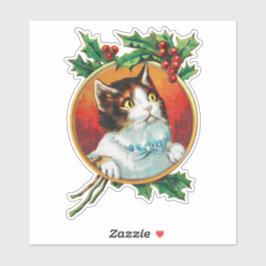 Adesivo Gato numa moldura dourada