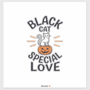 Adesivo Gato Preto Amor Especial Design de Vetor de Gato d