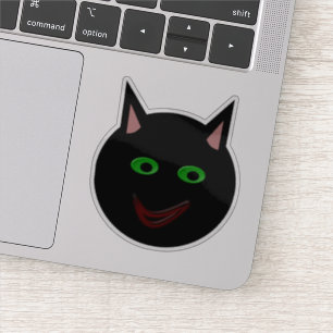 Adesivo Gato preto do Dia das Bruxas dado forma