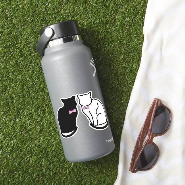 Adesivo Gato Preto e Branco (HydroFlask Insitu)