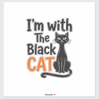 Adesivo Gato Preto Engraçado Gravura Vintage Design de Hal