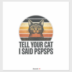 Adesivo Gato Preto Engraçado Pspsps Design Vintage Pôr do