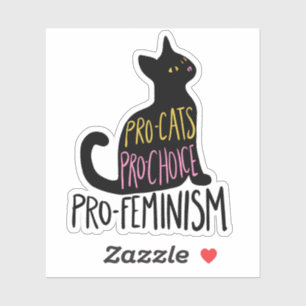 Adesivo Gato preto pró-gata pro-feminismo de preferência