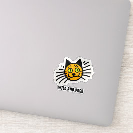 Adesivo Gato Preto Selvagem e Livre