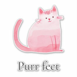 Adesivo Gato Puro Rosa