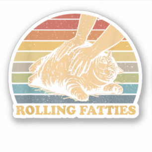 Adesivo Gato Rolando Gorduras Engraçado