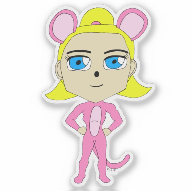 Adesivo gato rosa (Frente)