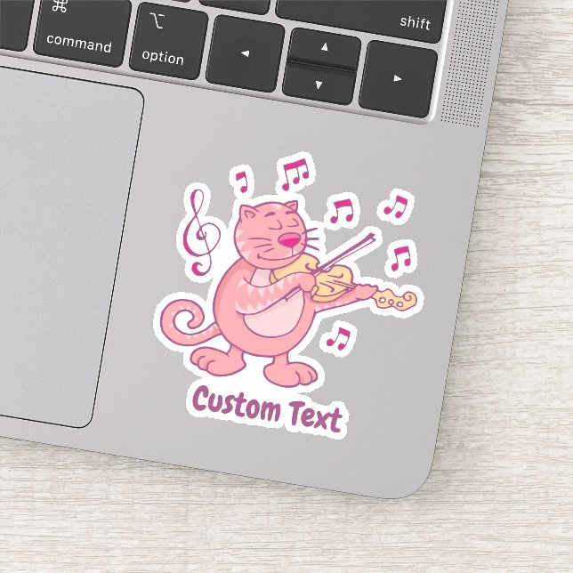 Adesivo Gato Rosa com Vinheta Violino (Detalhe)