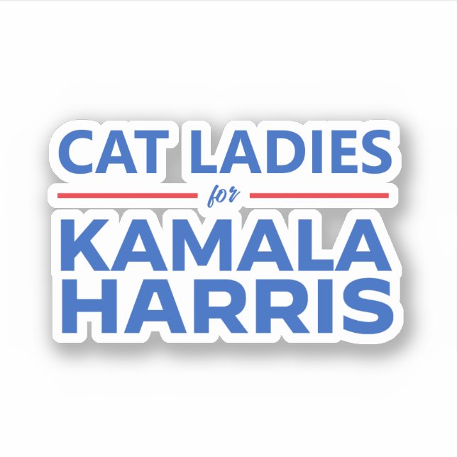 Adesivo Gato Senhoras para Kamala Harris (Frente)