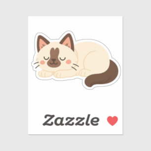 Adesivo Gato Siames Cute Dormindo