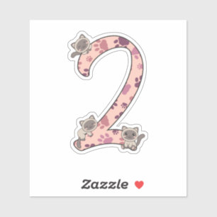 Adesivo Gato Siamês Segundo Aniversário Para Crianças Cats