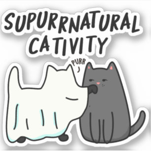 Adesivo Gato Su-Purr-Natural Engraçado