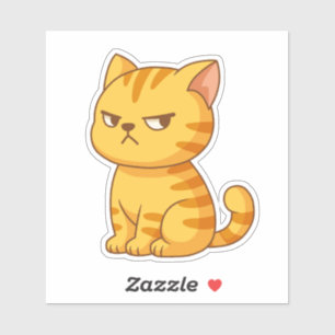 Adesivo Gato Tabby Laranja Irritado