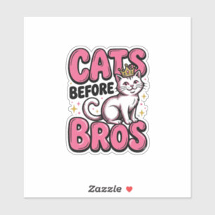 Adesivo Gatos Antes de Camiseta de Design de Coroa de Gato