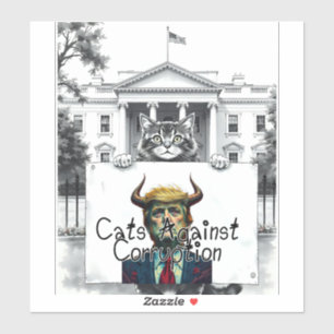 Adesivo Gatos Contra Corrupção