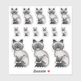 Adesivo Gatos De Cartoon De Ponto Azul Por Birman/Ragdoll
